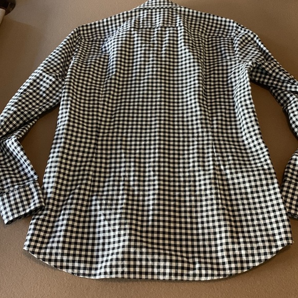 BOSS T-Christo Tailored Slim Fit Tessitura Monti Button Down Checkered Shirt- 16 - Picture 9 of 13